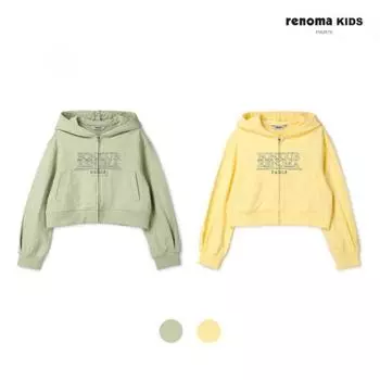 [renoma KidS] Женская толстовка с капюшоном и вышивкой Acrop на молнии R2412j014 Light green (33)/120