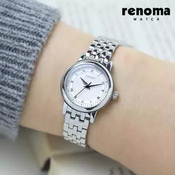 RENOMA RE565L 2 типа женских металлических часов Аккуратный современный вид в сочетании серебра, белого розового золота, популярные корейские часы