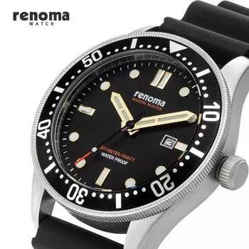 RENOMA RE-2101 Marine Master Водонепроницаемые мужские часы для дайвера, 4 типа, черные, синие, зеленые, полностью черные, популярные корейские часы