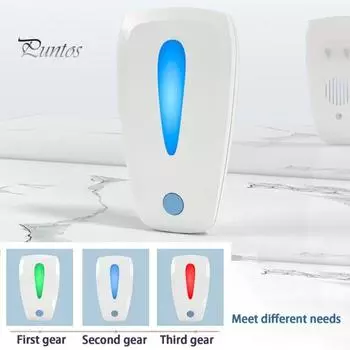 Репеллент от комаров Ультразвуковой с двойным преобразованием частоты 3 режима передачи Большой охват Энергосбережение Высокая мощность Репеллент от вредителей Семейная поставка EU белый