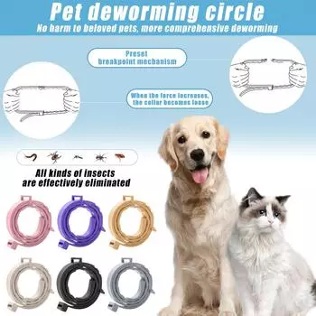 Репелленты для домашних животных Ошейник в штучной упаковке Регулируемый ошейник против комаров и блох Репелленты от клещей и насекомых Товары для домашних животных для кошек и собак One Size чёрный