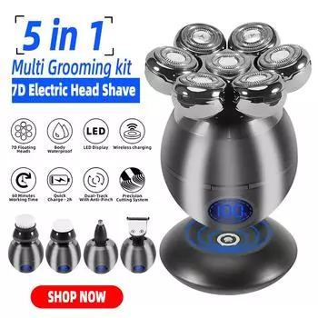 Сменная режущая головка для электробритвы, бритвы для мужчин, триммера для бороды, для влажного и сухого бритья, плавающие головки 7D, лезвия 1/2/3/4 шт.