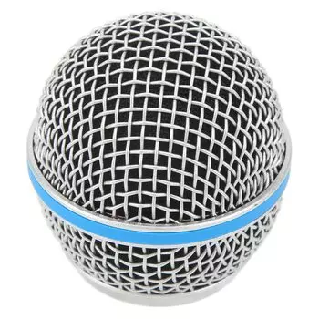 Replacement stainless steel microphone ball head grille for Beta58A, durable windproof foam filter, wide compatibility, inner foam filter