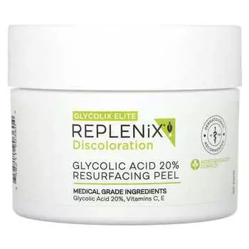 Replenix, обесцвечивание, Glycolix Elite, восстанавливающий пилинг с гликолевой кислотой 20%, 60 дисков