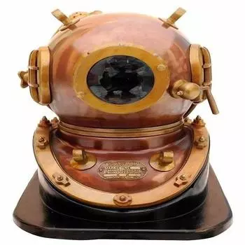 Deep Sea Replica Boston Diving Helmet 17,78 см Полностью функциональный шлем для дайвинга с деревянной основой