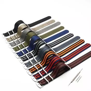 Реплика для часов Omega Seamaster, ремешок для часов 20 мм, высококачественный браслет для часов 22 мм, полосатый ремешок НАТО для армейского спорта, нейлоновый ремешок для часов 20mm