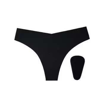 Replutz уверенные стринги S / L (+ 1 антибактериальная прокладка) (Бежевый / черный) Beige L