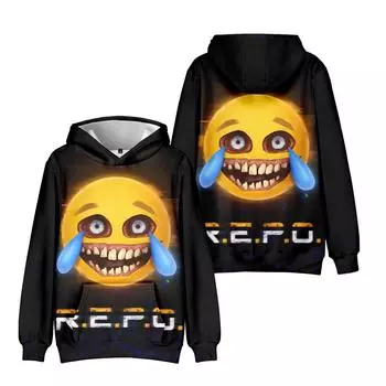 REPO мультфильм принтованные мужские и женские толстовки повседневные пуловеры с капюшоном модные толстовки хип-хоп толстовка одежда XS
