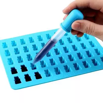 Reposteria Gummy Bears Силиконовая форма Dropper Pastry Molds Creatives Bakeware Kitchen Decorating Tools Baking Styling 50Grids Bar синий