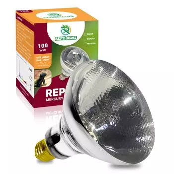 REPTI HOME UVA UVB Светильник для рептилий Solar Glow UV 100W Полный спектр Паровая лампа для обогрева Греющий свет Ультрафиолетовый свет для рептилий Имитирует естественный солнечный свет