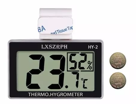 Reptile Digital Amphibian Temperature and HD LCD with Velcro for Reptile Breeding Room LXSZRPH Thermometer, Hygrometer, Thermometer, Hygrometer, Hook,