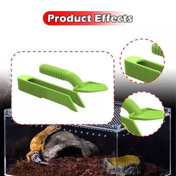 Reptile Poop Scooper Cleaning Supplies,Lightweight,Reusable,Feeding Clamp,Tweezers for Rat Snak