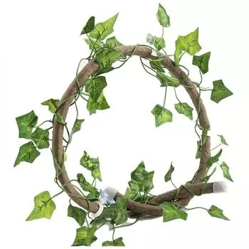 Рептилия, лазающая по ветке, гибкая, в джунглях, 3,28 фута, ротанг, 1 шт., лоза(3,28 фута ротанга + листья плюща)