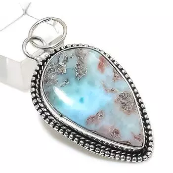 Republic Larimar Gemstone 925 Sterling Silver Jewelry Pendant 2.17 y4c81