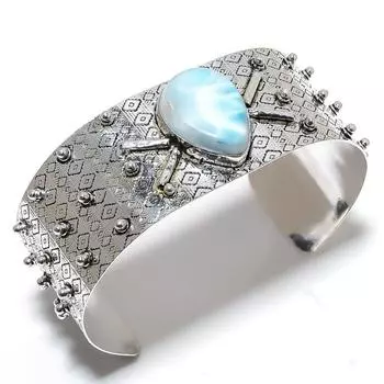 Republic Larimar Gemstone Браслет-манжета из стерлингового серебра 925 пробы, регулируемый b8U69