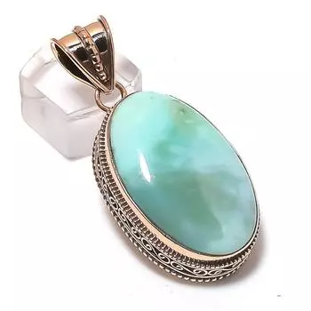 Republic Larimar Handmade Copper Jewelry Pendant 2.09 c8Y31