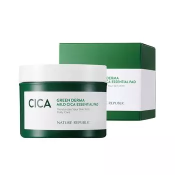 REPUBLIC Nature Republic Green Derma CICA Essential Pads 90 листов x 1 [NATURE OFFICIAL] (135 мл)