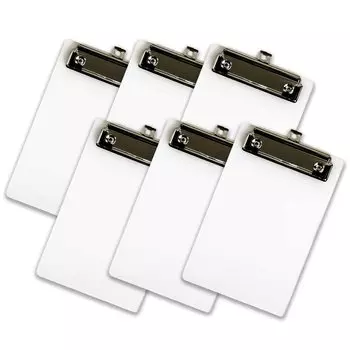 RERACO A6 Clipboard Mini Size Small Clip Binder Set Vertical Vertical White Transparent Binder Memo Pad