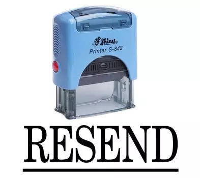 RESEND Self Inking Rubber Stamp Office Стационарный пользовательский блестящий штамп Impression Area 14 mm x 38 mm красный