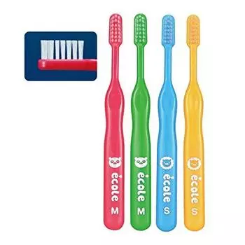 Resera Ecol Toothbrush for infants to elementary school S 4 pieces students, soft,
