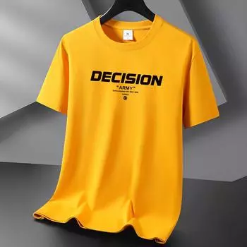 Решение, 10 цветов, мужская футболка из чистого хлопка, свободная мужская футболка с круглым вырезом и коротким рукавом, большой размер S-6XL S