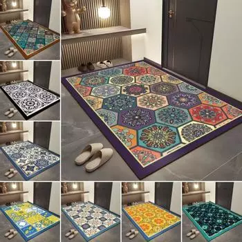 Решетчатый ковер для гостиной, кухни, коврик для пола, балкона, входной двери, домашний нескользящий ковер для спальни, декор в стиле бохо, большой мягкий ковер 40x60cm