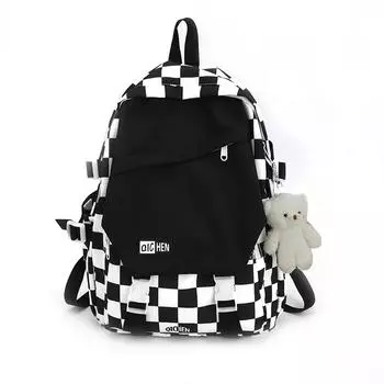 Решетчатый рюкзак для мальчиков и подростков, персонализированные плечи, студенческий уличный повседневный модный дорожный рюкзак для девочек 42CM*29CM*11CM