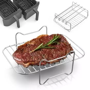 Решетка для барбекю, нержавеющая сталь 201, двойной гриль, паровая решетка, аксессуары для кастрюль, аксессуары для фритюрницы серебряный