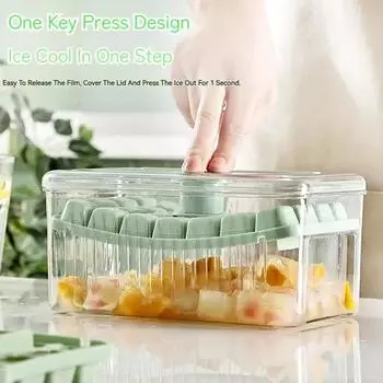 Решетка для холодильника с одной кнопкой, бытовой ящик для хранения льда, летний замороженный кубик льда, форма для приготовления пищевого льда