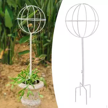 Решетка для комнатных растений для вьющихся растений, Ретро, Форма сфер, Прочные горшечные растения, Металлический сад белый