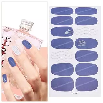 Решетка для ногтей, цветной блеск, лак для ногтей, наклейка, полная наклейка