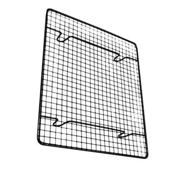 Решетка для охлаждения хлеба из нержавеющей стали, антипригарный противень для сушки выпечки, идеальный кухонный инструмент для охлаждения тортов дома чёрный