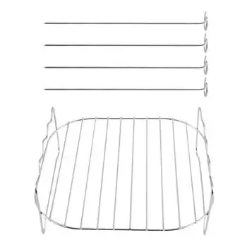 Решетка из нержавеющей стали с шампурами и принадлежностями для барбекю One Size
