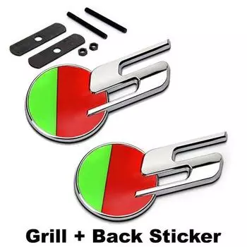 Решетка капота гоночного автомобиля S + наклейка с эмблемой багажника на багажнике серебряный