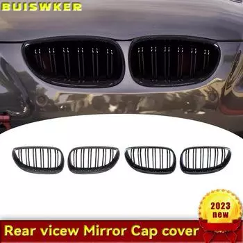 Решетка переднего бампера автомобиля, гоночная решетка для почек для BMW E60 E61 5 серии 2003-2009, глянцевый черный авто, новая двойная планка