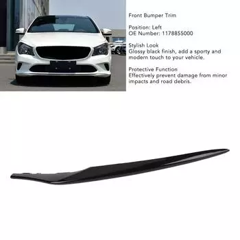 Решетка переднего бампера, нижняя молдинговая накладка, глянцевая накладка на молдинг переднего бампера, замена для CLA-Class C117 Standard 2016–2019