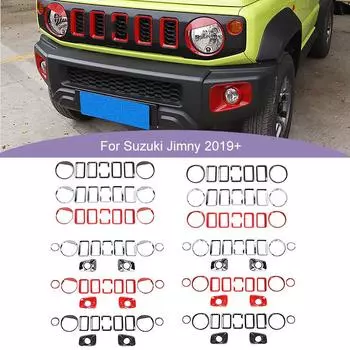Решетка передней фары автомобиля, крышка указателя поворота, украшение, противотуманные фары, орнамент, наклейки для Suzuki Jimny 2019, внешние аксессуары Headlight Grille C