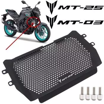 Решетка радиатора мотоцикла, защитная крышка для Yamaha MT-03 MT25 MT-25 MT 03 25 2015-2022 MT03 LOGO Black