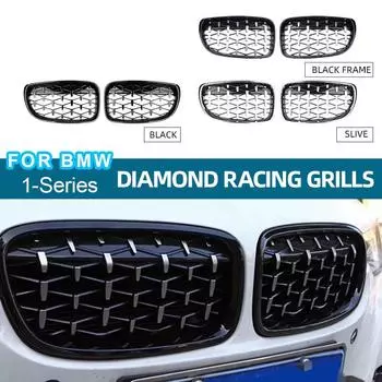 Решетки переднего бампера автомобиля, спортивный гоночный гриль для Bmw 1 серии E81 E82 E87 E88 07-14, авто грили для почек, решетка бампера чёрный