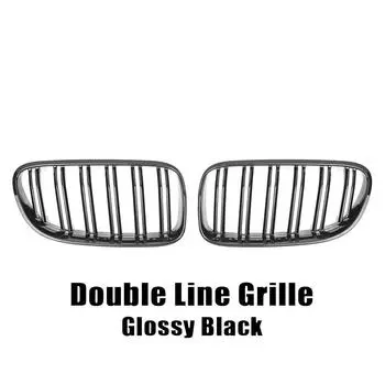 Решетки переднего бампера для BMW 3 серии E92 E93 2010-2013 стиль двойной линии двойные ламели A-Glossy Black