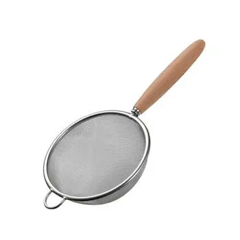 Residue Cooking Wooden Handle Kitchen Baking Tool Filter Oil Strainer Flour Colander Sieve Spoon L