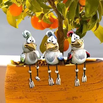 Resin Art Rooster Statue Cartoon Chicken Sculptures Simulation Chicken Ornaments Home зелёный