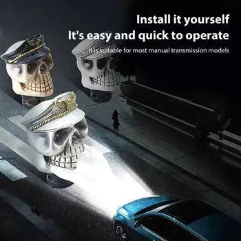 Resin Car Gear Shift Knobs Skull Head Gear Manual Transmission Gear Shift Knob Shifter Lever Personality Modification