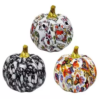 Resin Colorful Pumpkin Figurine Halloween Art Desktop Crafts Ornament for Home Bedroom Living Room Office Dropshipping