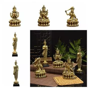 Resin Crafts Buddha Statue Handmade Buddha Model Creative Sitting Buddha Ornaments Church style 5