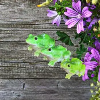 Resin Crafts Frogs Miniature Figurines Cartoon Animal Statue Outdoor Garden Courtyard Style 2