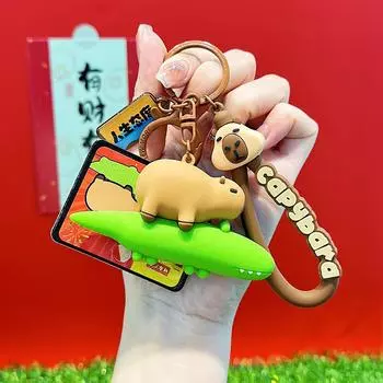 Resin Cute Capybara Keychain Accessories With Crocodile And Turtle Styles Character