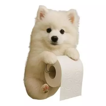Resin Dog Toilet Paper Holder 3D Dog Shape Wall Mount Tissue Dispenser Roll Paper Organizer Home Style 9