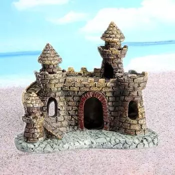 Resin Fake Simulation Fish House Tower Aquarium Accessories Aquarium Ornaments Coral Castle Ancient Castle