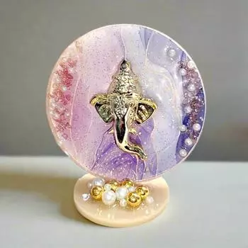 Resin Ganesh Ji Murti Decorative Showpiece for Home Decor| Ganesh Idol for Car Dashboard Home Temple Office Desk Pooja Room God Idols for Puja